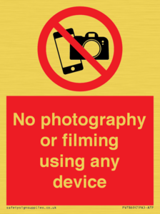 PV7869: No photography or filming using any device