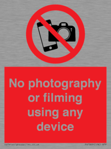 PV7869: No photography or filming using any device