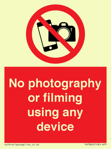 PV7869: No photography or filming using any device
