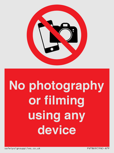 PV7869: No photography or filming using any device