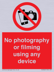 PV7869: No photography or filming using any device