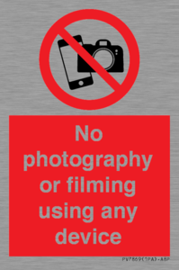 PV7869: No photography or filming using any device