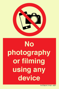 PV7869: No photography or filming using any device