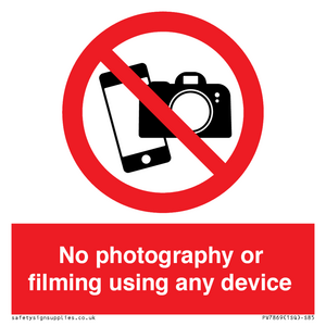 PV7869: No photography or filming using any device