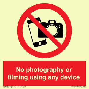 PV7869: No photography or filming using any device