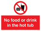 PV7930: No Food or drink in the hot tub