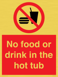 PV7930: No Food or drink in the hot tub