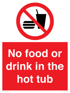 PV7930: No Food or drink in the hot tub
