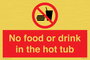 PV7930: No Food or drink in the hot tub