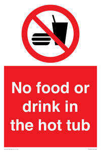 PV7930: No Food or drink in the hot tub