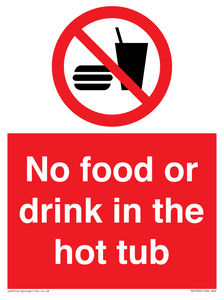 PV7930: No Food or drink in the hot tub