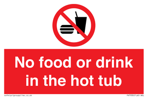 PV7930: No Food or drink in the hot tub