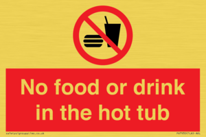 PV7930: No Food or drink in the hot tub