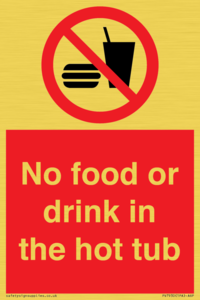 PV7930: No Food or drink in the hot tub