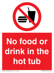 PV7930: No Food or drink in the hot tub