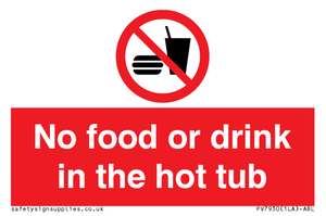 PV7930: No Food or drink in the hot tub