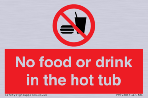 PV7930: No Food or drink in the hot tub