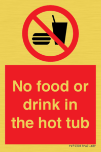 PV7930: No Food or drink in the hot tub