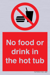 PV7930: No Food or drink in the hot tub