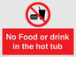 PV7930: No Food or drink in the hot tub