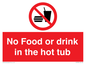 PV7930: No Food or drink in the hot tub