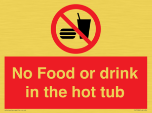 PV7930: No Food or drink in the hot tub