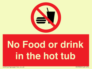 PV7930: No Food or drink in the hot tub
