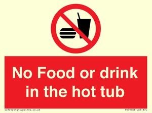 PV7930: No Food or drink in the hot tub