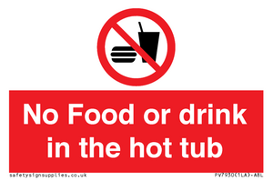 PV7930: No Food or drink in the hot tub