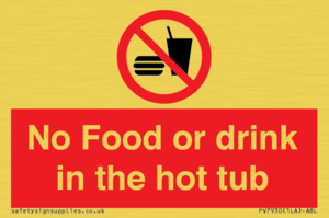 PV7930: No Food or drink in the hot tub