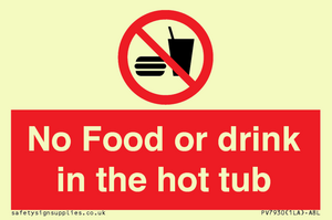 PV7930: No Food or drink in the hot tub