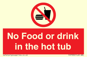 PV7930: No Food or drink in the hot tub
