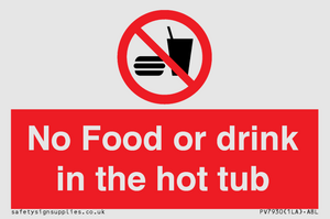 PV7930: No Food or drink in the hot tub