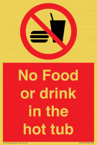 PV7930: No Food or drink in the hot tub