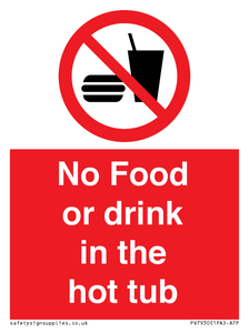 PV7930: No Food or drink in the hot tub
