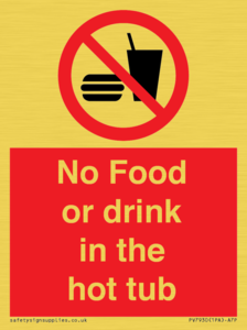 PV7930: No Food or drink in the hot tub