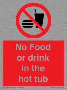 PV7930: No Food or drink in the hot tub