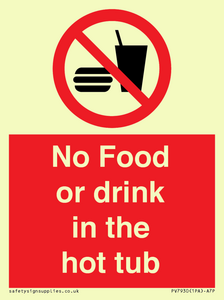 PV7930: No Food or drink in the hot tub