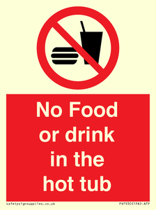 PV7930: No Food or drink in the hot tub