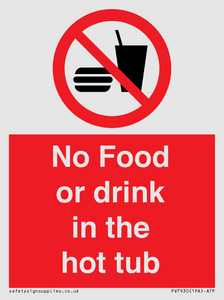 PV7930: No Food or drink in the hot tub