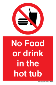 PV7930: No Food or drink in the hot tub