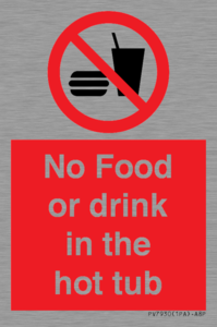 PV7930: No Food or drink in the hot tub