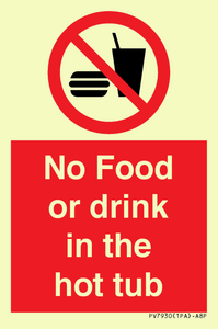 PV7930: No Food or drink in the hot tub