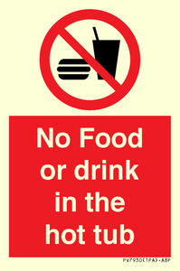 PV7930: No Food or drink in the hot tub