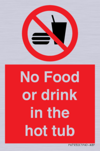 PV7930: No Food or drink in the hot tub