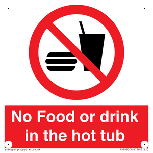 PV7930: No Food or drink in the hot tub