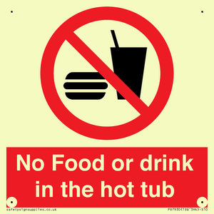 PV7930: No Food or drink in the hot tub