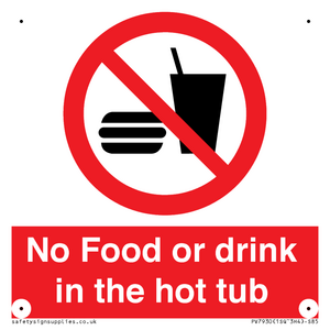 PV7930: No Food or drink in the hot tub