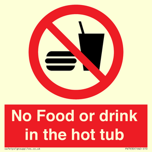 PV7930: No Food or drink in the hot tub