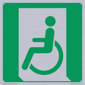 SA11623: E026 safe condition emergency exit for people unable to walk or with walking impairment (left)